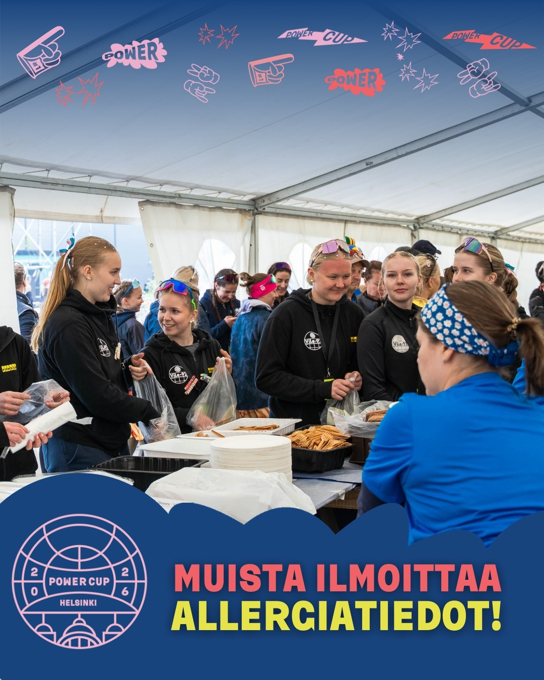 ILMOITA ALLERGIATIEDOT 31.3. MENNESSÄ!🍏🍓
Muistathan ilmoittaa allergiatiedot 31.3. mennessä, jotta allergiat voidaan ottaa huomioon ruokailussa!😋
Power Cupin ruokalistan ja ainesosaluettelon löydät nettisivuilta!✨
#powercup #poweriakentälle #lentopallo