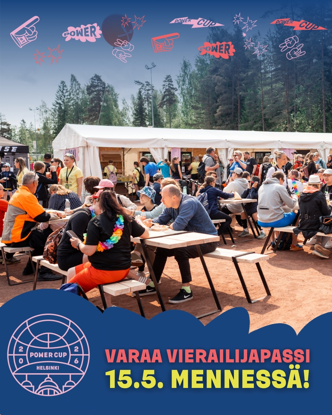 VARAA VIERAILIJAPASSI 15.5. MENNESSÄ!🌞🎫
Power Cupin tapahtuma-alueen sisäänpääsy on maksuton, mutta jos haluat ottaa kaiken irti kisatunnelmasta ja pitää huolta kisakunnosta – varmista paikkasi varaamalla vierailijapassi etukäteen!🙌🌟
✨Neljän päivän vierailijapassi: 75€
✨Yhden päivän vierailijapassi: 30€
✨Sunnuntain vierailijapassi: 15€
Varaa oma vierailijapassisi 15.5. mennessä! ➡️ www.powercup.fi
#powercup #lentopallo #poweriakentälle