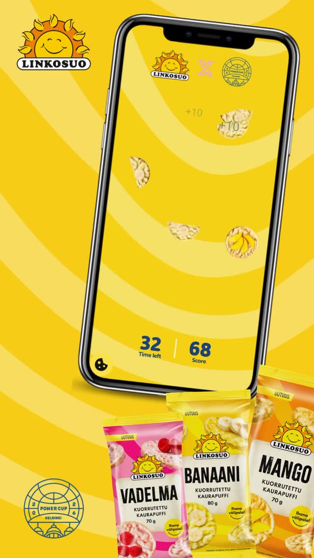 PARANNA TULOSTA 18.6. KLO 23:59 MENNESSÄ JA OLET MUKANA ARVONNASSA!🎮
Kuinka monta kaurapuffia ehdit halkaista 40 sekunnissa? 👀
Testaa taitosi Linkosuon ja Power Cupin hauskassa pelissä, jossa tavoitteena on kerätä mahdollisimman monta kaurapuffia – mutta varo lentopalloja! 🏐⚡
🎮 Linkki peliin biossa!
🏆 Viisi parasta pelaajaa palkitaan Linkosuon herkullisella yllätyksellä!
#powercup #poweriakentälle #linkosuo