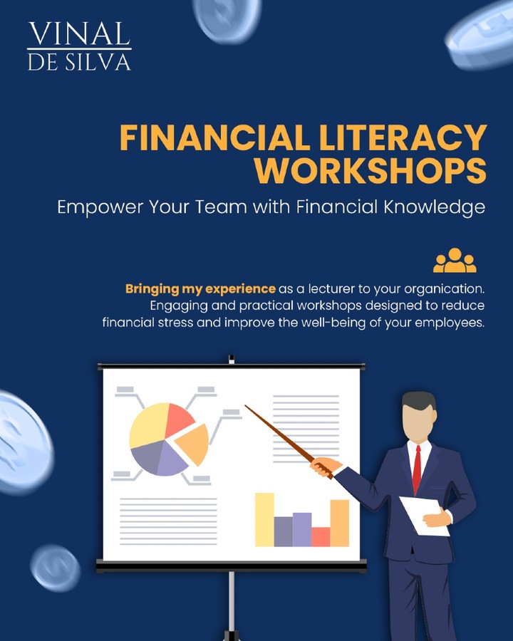 Empower your organization with Financial Literacy Workshops — practical, engaging programs led by an educator who makes complex topics clear and actionable.
These sessions reduce financial stress and improve well-being among your team.
Why partner with Vinal De Silva?
• Educator's Heart: simplifying difficult financial concepts so you really understand your financial plan.
• Consultant's Mindset: delivering strategic, actionable advice—not just selling products.
• We Planner’s Focus: your life goals always come first in every recommendation.
Let’s work together to build clarity, confidence, and financial health across your organization.
Connect with me via 071-768 3850.
#financialliteracy #financialeducation #financialwellbeing #financialhealth #workshops #financialfreedom2025