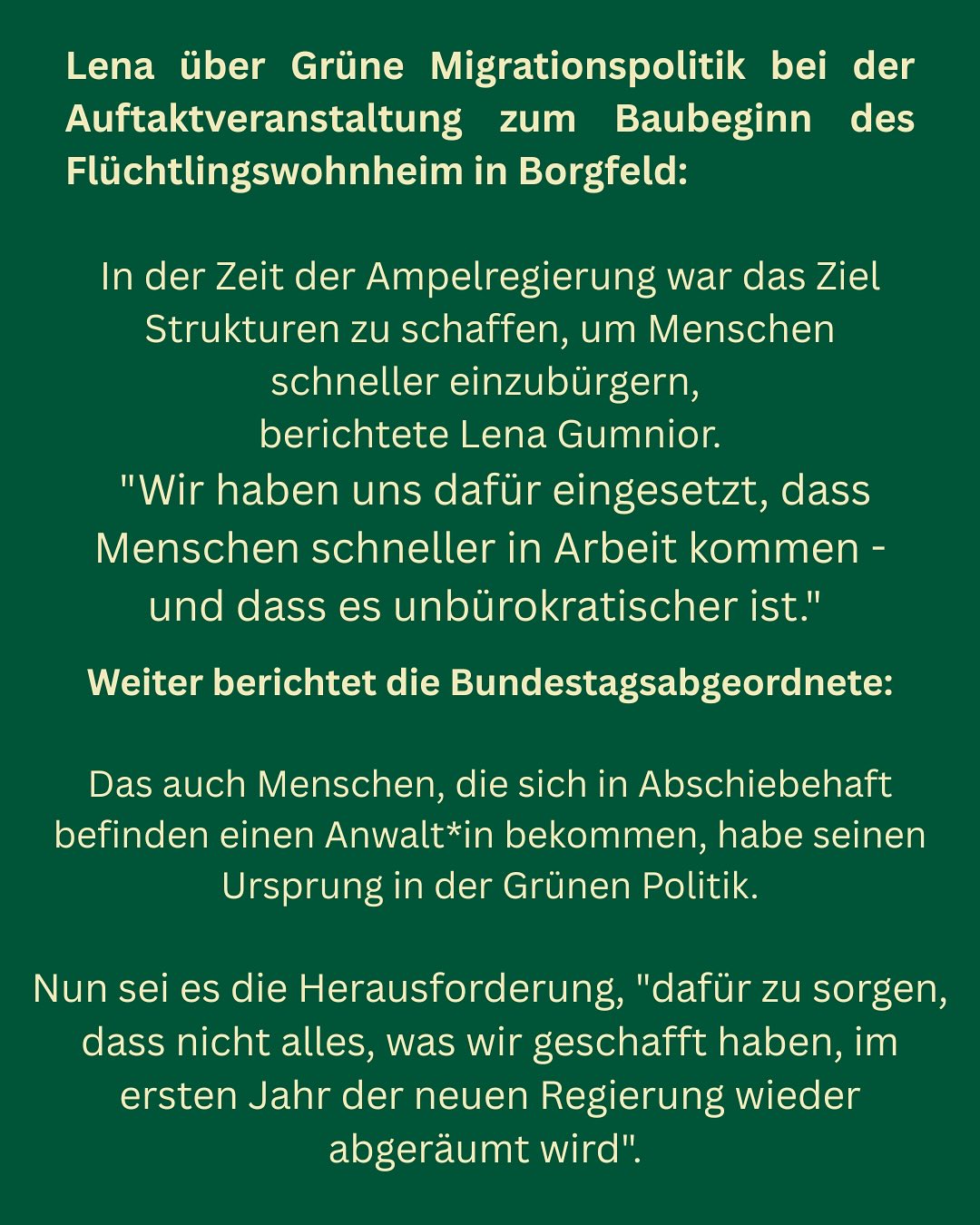 Die Auftaktveranstaltung zum Baubeginn des Flüchtlingsheim in Borgfeld liegt schon ein bisschen zurück.
Hier trotzdem noch ein kleiner Rückblick.
Lass uns Vielfalt gemeinsam gestalten auch vor Ort 🌻