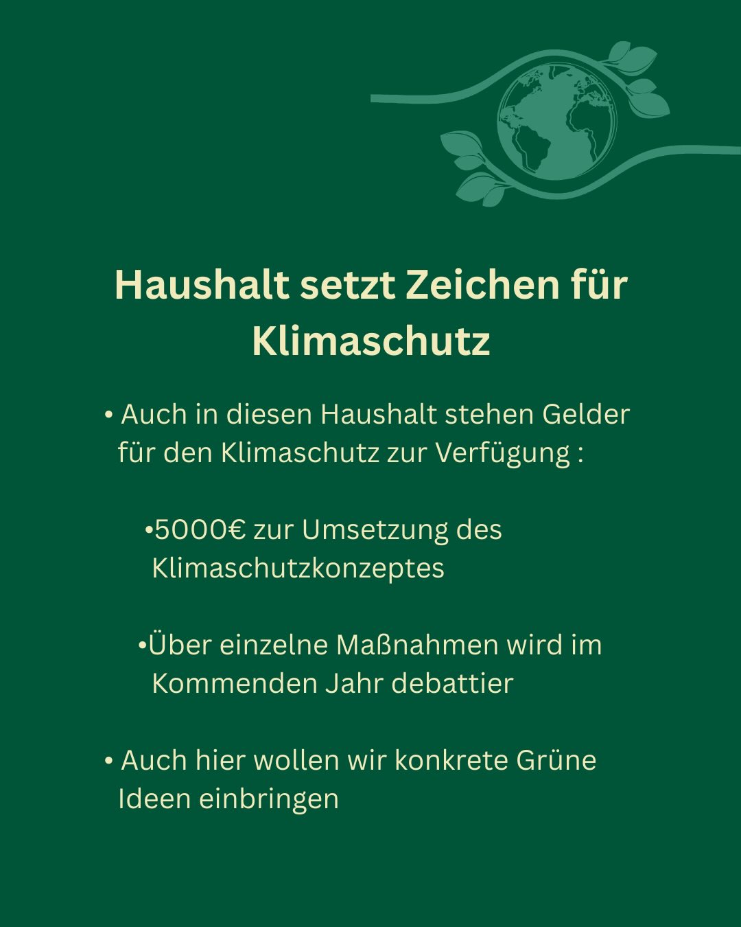 Der Haushalt der Gemeinde Lilienthal für 2026/27 wurde vom Gemeinderat verabschiedet.
Auch wir Grüne konnten trotz keiner Mehrheit im Gemeinderat Erfolge verzeichnen.
Mehr Infos finde ihr im Ratsinformationssystem der Gemeinde und mehr zu unseren Erfolgen & Anträgen auf unserer Webseite gruene-lilienthal.de