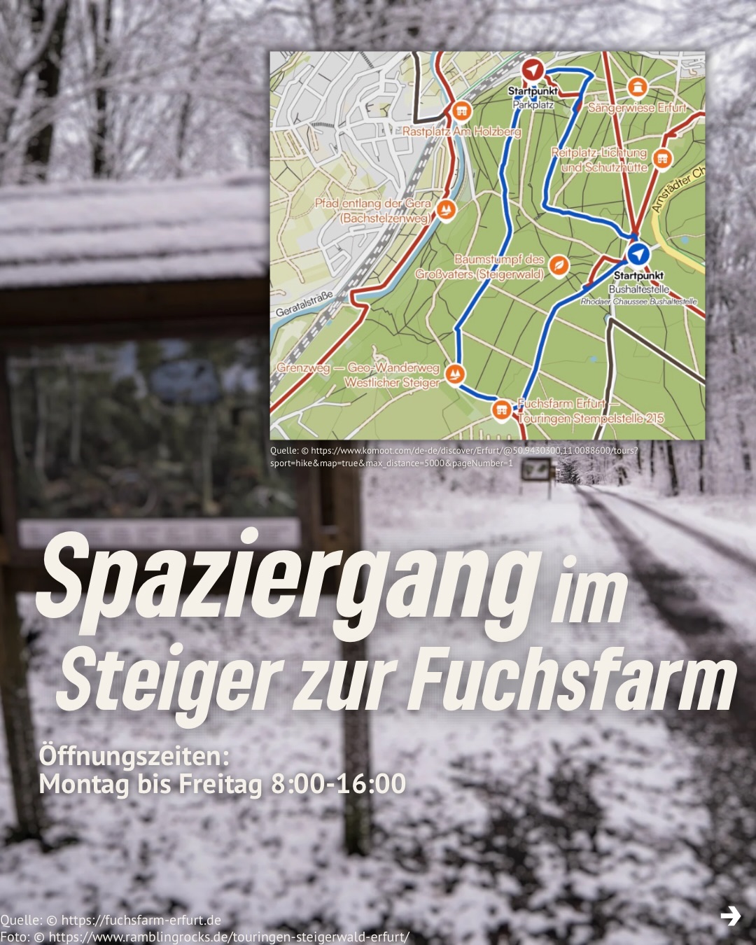❄️ Winterferien in Erfurt – und noch nichts geplant?
Wir haben 5 Tipps für euch, wie ihr die freie Zeit kreativ, spannend und abwechslungsreich gestalten könnt:
✨ Inspirierende Ausstellungen in der Galerie Waidspeicher
🏰 Winterliche Entdeckungen auf der Zitadelle Petersberg
🎨 Kreative Mitmachangebote für Kinder & Jugendliche
📚 Spannende Geschichten rund um Literatur und Geschichte
Speichert euch die Tipps ab und plant eure Winterferien! ❄️
#erfurt #winterferirn #ferien #grüneerfurt #kommunalpolitik