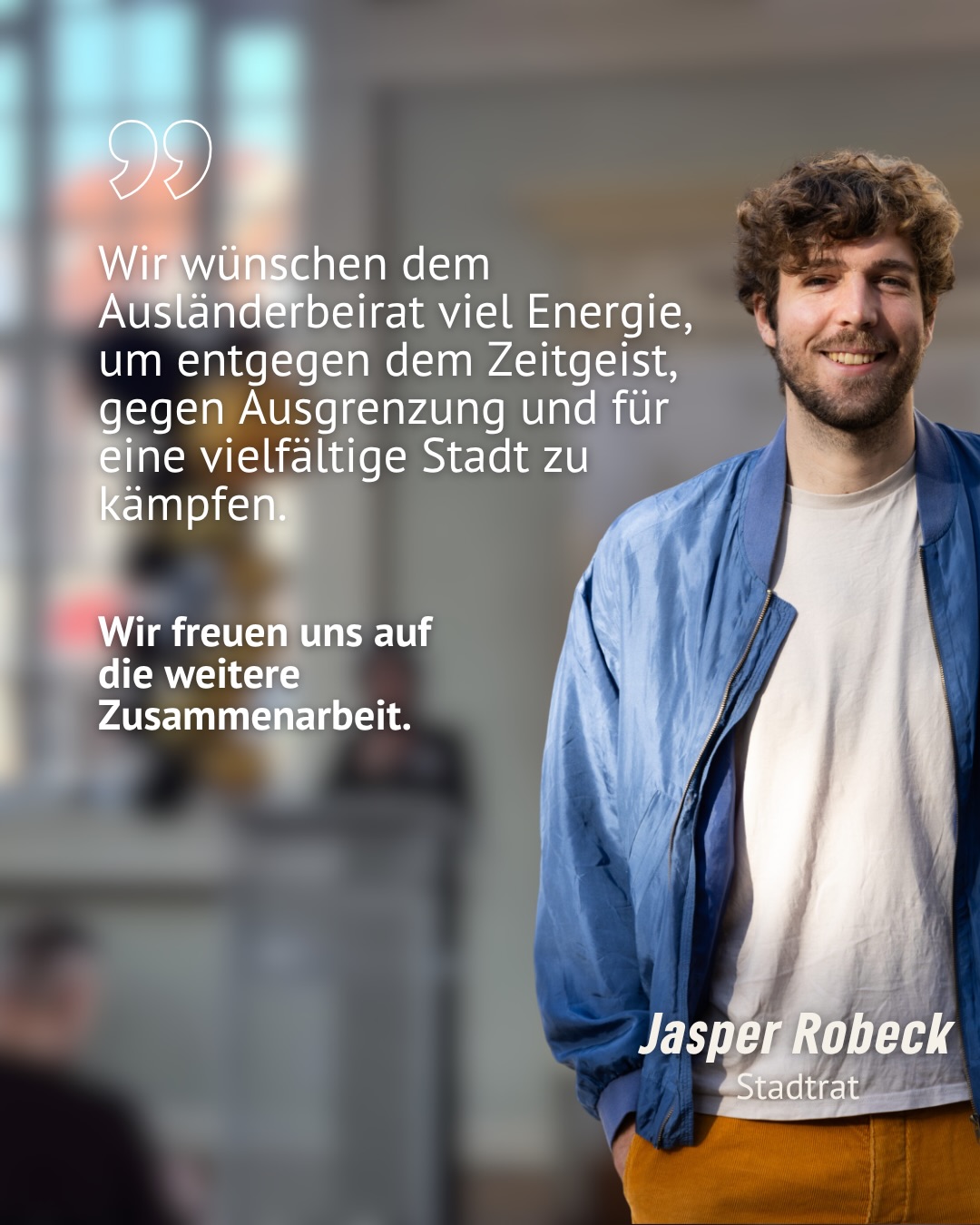 Herzlichen Glückwunsch an den Ausländerbeirat
Der @auslaenderbeirat.erfurt ist wichtiger Akteur in der Stadt als Interessensvertretung der Migrant*innen in Erfurt, gegen Diskriminierung und Ausgrenzung und für eine vielfältige Stadt.
Wir freuen uns auf die weitere Zusammenarbeit!
#erfurt #grüneerfurt #ausländerbeirat #stadterfurt