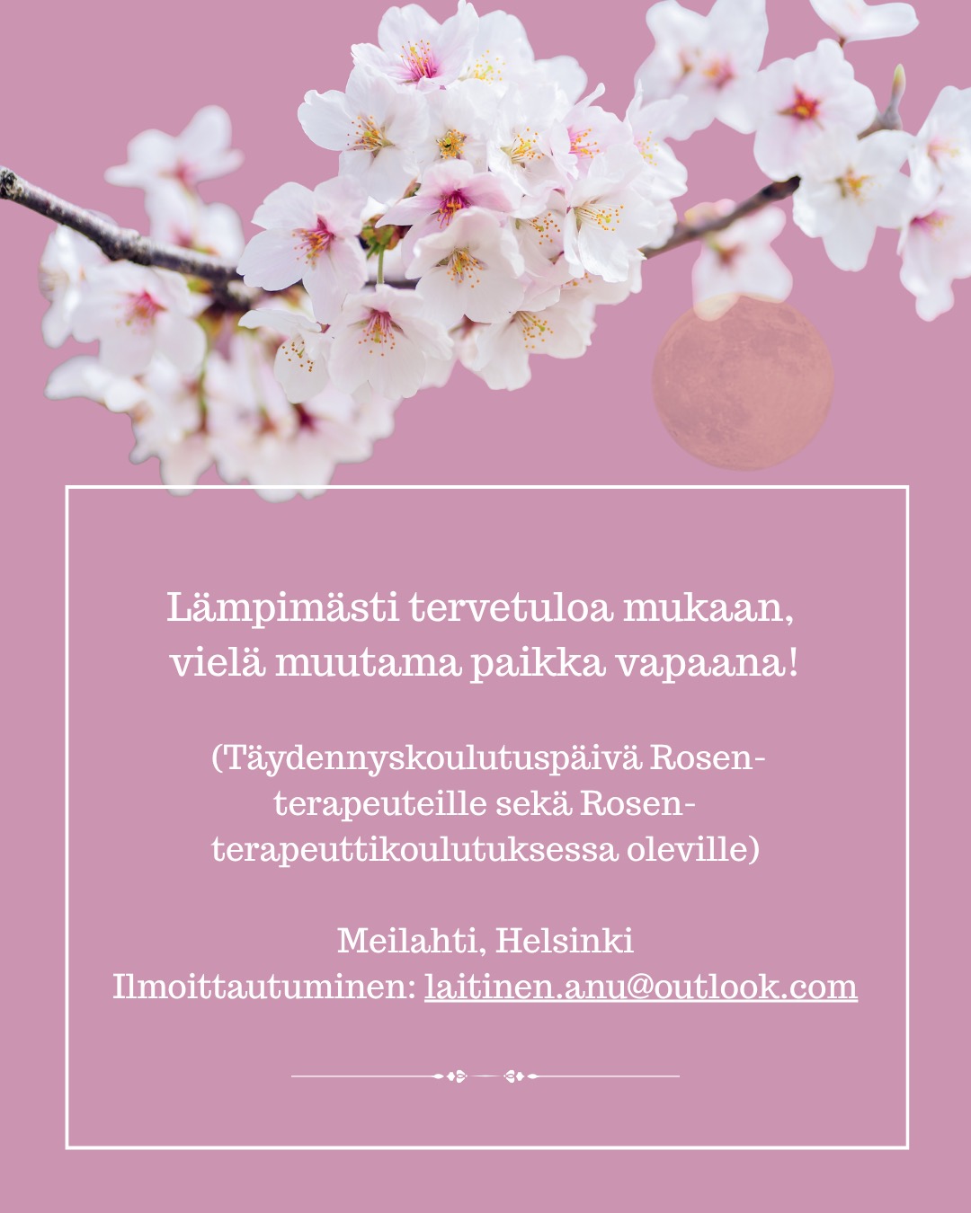 Tervetuloa Rosen-kehoterapiaan syventämään yhteyttä itseesi!
#rosenterapia #rosenmenetelmä #rosenmetodi #rosenkehoterapia #kehoterapia #kehomieli #kehotietoisuus #suomenrosenterapeutitry #rosenterapeutti #rosenharjoitusjaksolainen