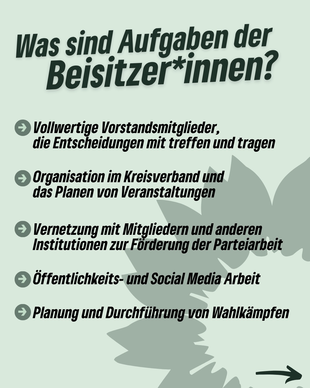 🧑🧑🧒🧒 Vollständig machen unseren Kreisvorstand die Beisitzer*innen. Abschließend möchten sich unsere Beisitzer*innen euch und ihre Aufgaben im Vorstand vorstellen.💚✨
#erfurt #grüneerfurt #vorstand #beisitzer #kreisverband