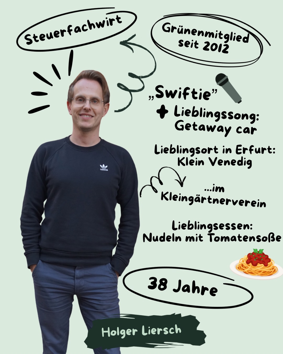 🧑🧒Auch Holger wurde im Februar von unserem Kreisverband in das Amt der Schatzmeisters gewählt und möchte sich vorstellen. 💚
#erfurt #grüneerfurt #kommunalpolitik #vorstand #schatzmeister