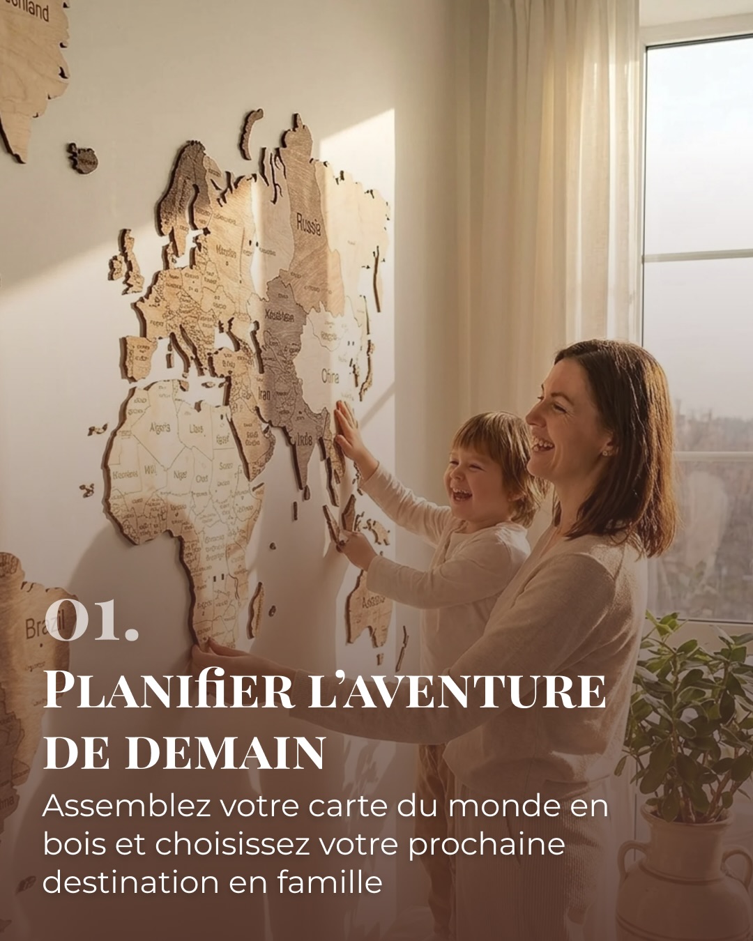 Redécouvrez le plaisir d’être ensemble avec CreatifWood 🌿
Parce que nos produits ne sont pas que de simples objets de décoration, ils sont le point de départ de vos plus belles histoires en famille. Que ce soit pour rêver de voyages lointains ou pour une matinée créative à la maison, chaque pièce est conçue pour créer du lien.
✨ Lequel de ces moments préférez-vous ?
1️⃣ Planifier des voyages sur la carte
2️⃣ Créer en plein air
3️⃣ Un matin cocooning avec un puzzle 3D
Dites-le nous en commentaires ! 👇