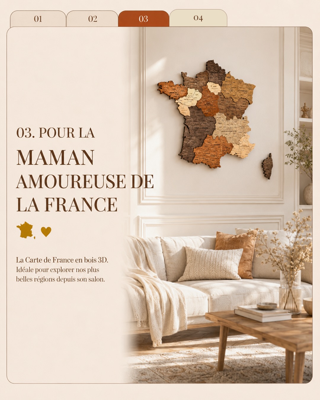 La Fête des Mères approche à grands pas… ✨
Cette année, offrez-lui bien plus qu’un simple objet. Offrez-lui du temps pour elle, des souvenirs à partager et une touche de poésie pour son intérieur avec CreatifWood. 🌿
Que votre maman soit une grande voyageuse, une passionnée de design ou une amoureuse des paysages français, nous avons le cadeau parfait qui saura la faire sourire.
🎁 Profitez de -15% de réduction sur tout le site avec le code : MAMAN15 💐
👉 Quel style correspond le mieux à votre maman ? Dites-le nous en commentaires et rendez-vous sur le lien en bio pour commander !
