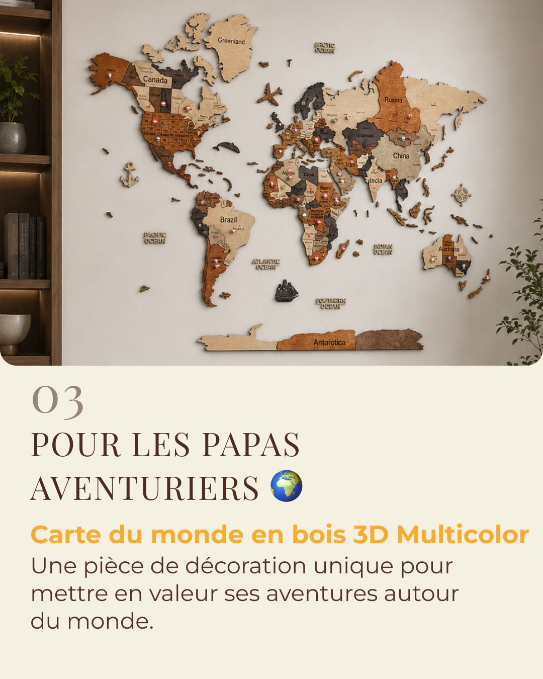 🎁 La Fête des Pères approche…
Et si cette année, vous lui offriez bien plus qu’un cadeau ?
Pour le papa rêveur, amoureux de la France ou aventurier dans l’âme, une carte en bois CreatifWood est une façon unique de célébrer ses plus beaux souvenirs de voyage et d’inspirer les prochaines escapades.
🎉 Profitez de -15 % sur toute la boutique avec le code PAPA15 à l’occasion de la Fête des Pères.
Découvrez notre sélection spéciale Fête des Pères et trouvez le cadeau qui lui ressemble.