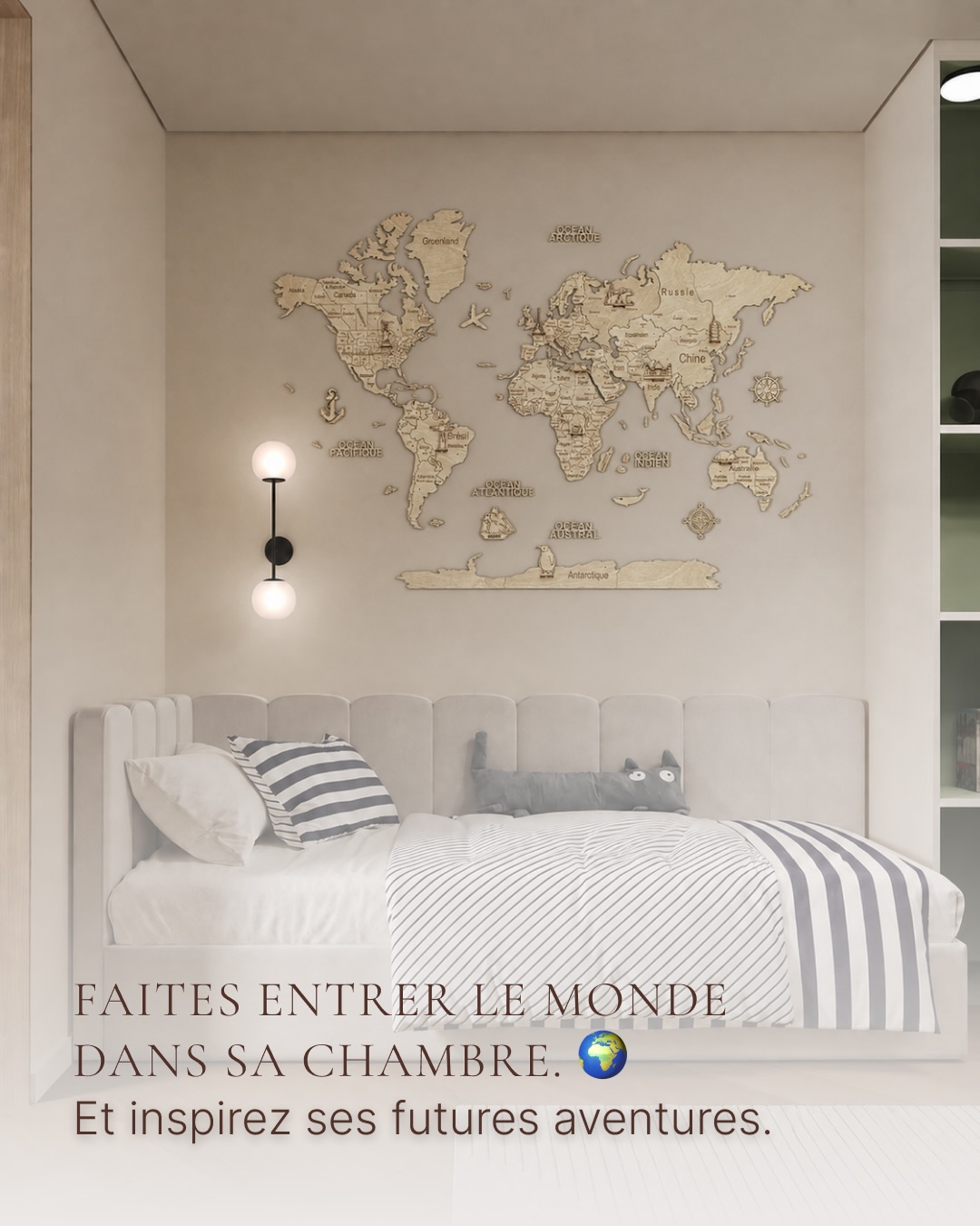 Une chambre où naissent les rêves et les futures aventures 🌍✨
Faites entrer le monde dans l’univers de votre enfant avec une carte CreatifWood 🤎
🔒 Commandez votre carte sur notre site.