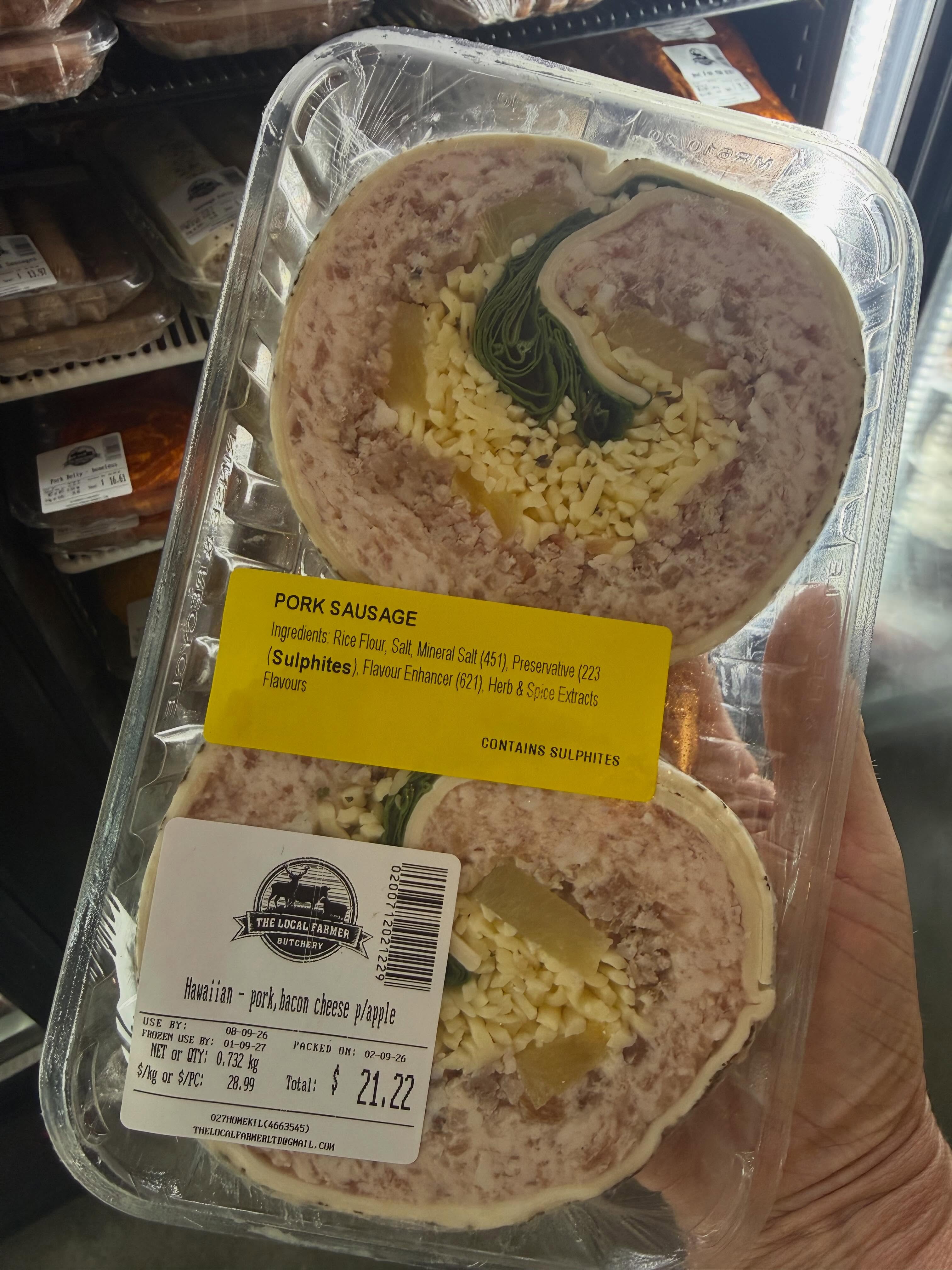 Do yourself a favour and stop in at the butchery on your way home tonight - we’re open until 6pm!
I spotted these Hawaiian Pinwheels in the fridge, and honestly… if you believed me about the bacon candy, you should believe me again on these!
This is THE most delicious combination.
Our beautiful pork sausage meat, bacon, pineapple, spinach and mozzarella cheese, all wrapped up in flaky pastry and finished with a little dusting of oregano.
They are absolutely stunning - and so easy to cook. Perfect for dinner, a snack, or just because they look too good to leave behind!
You’ll thank me later.