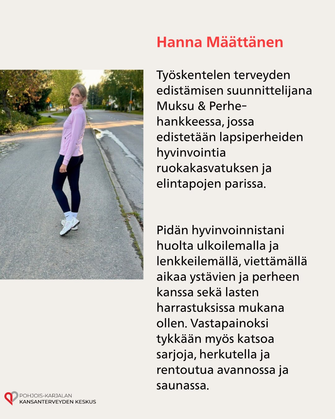 Ketkä ovat Pohjois-Karjalan kansanterveyden keskuksen takana? 🫶
Tutustu meidän tiimiimme ja ihmisiin työn takana tässä postauksessa☀️
#pohjoiskarjalankansanterveydenkeskus #terveydenedistäminen #meettheteam #pohjoiskarjala