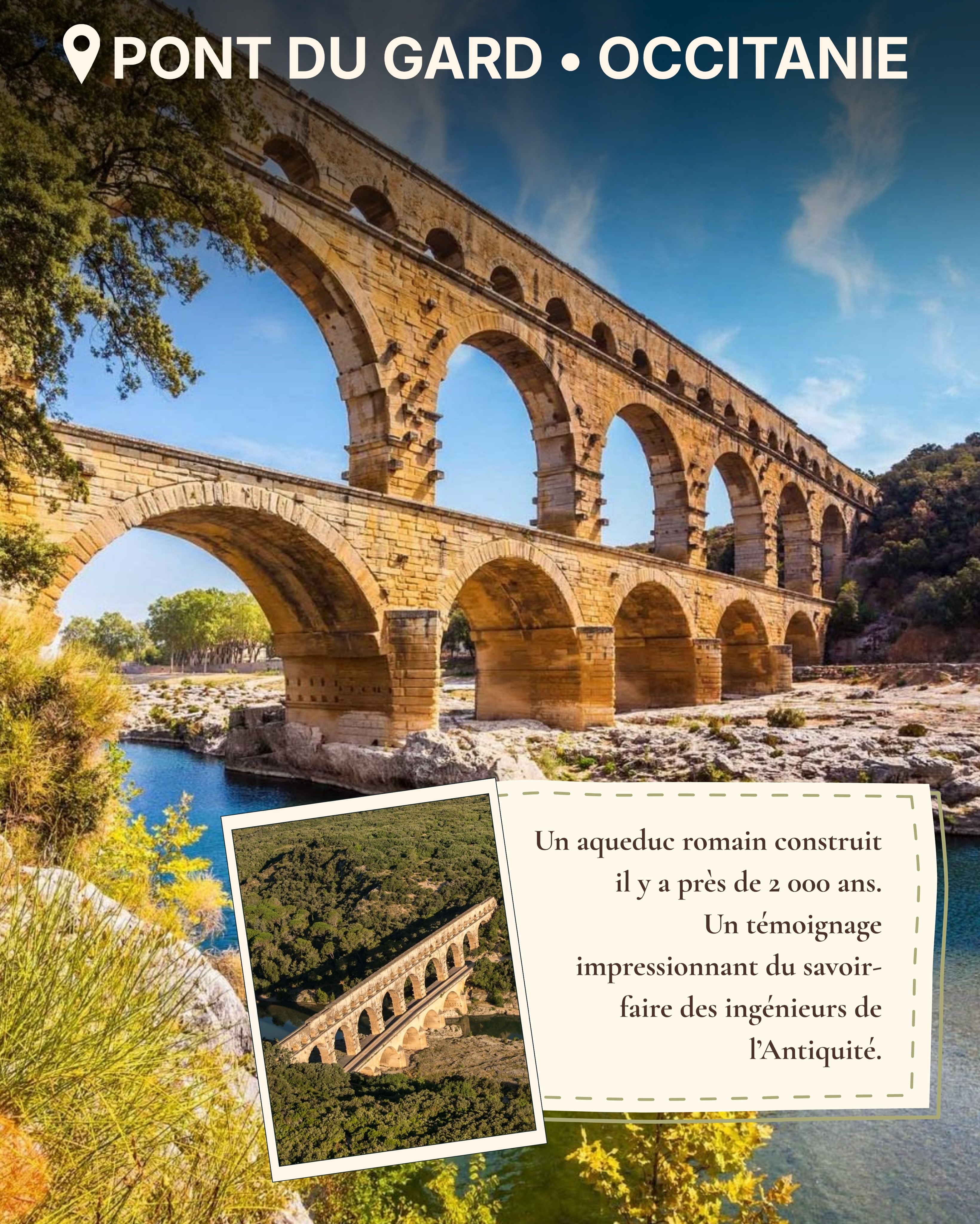 La France, c’est bien plus que Paris. 🇫🇷
Des mégalithes préhistoriques de Bretagne aux vestiges romains et aux cités médiévales, chaque région conserve des lieux qui racontent des siècles d’histoire.
Nous avons sélectionné 5 lieux à découvrir au moins une fois — et peut-être à marquer sur votre carte lors de vos prochains voyages.
Avec une carte en bois CreatifWood, les souvenirs des lieux que vous avez découverts restent toujours près de vous. 🤎