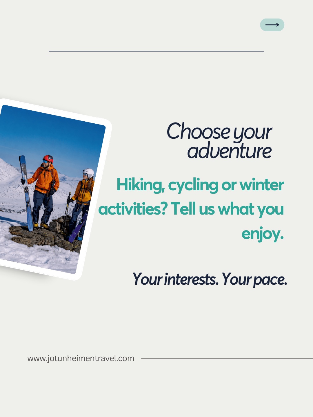 Your plans. Your pace. Your Norway. 🏔️
Found a trip you love, but want to make a few changes? Add extra nights, combine two packages within the same season, or plan around the time you have in Norway.
Let’s plan a trip that suits you. Our local travel designers help you explore Jotunheimen and Valdres, with routes, accommodation and transport arranged around your interests and the time you have.
Whether you want to adjust one of our packages or create a personalised itinerary, tell us what you have in mind 💬
Find out more about our tailor-made trips via the link in our story.
#JotunheimenTravel #Jotunheimen #Valdres #VisitNorway #TailorMadeTravel #ActiveHoliday