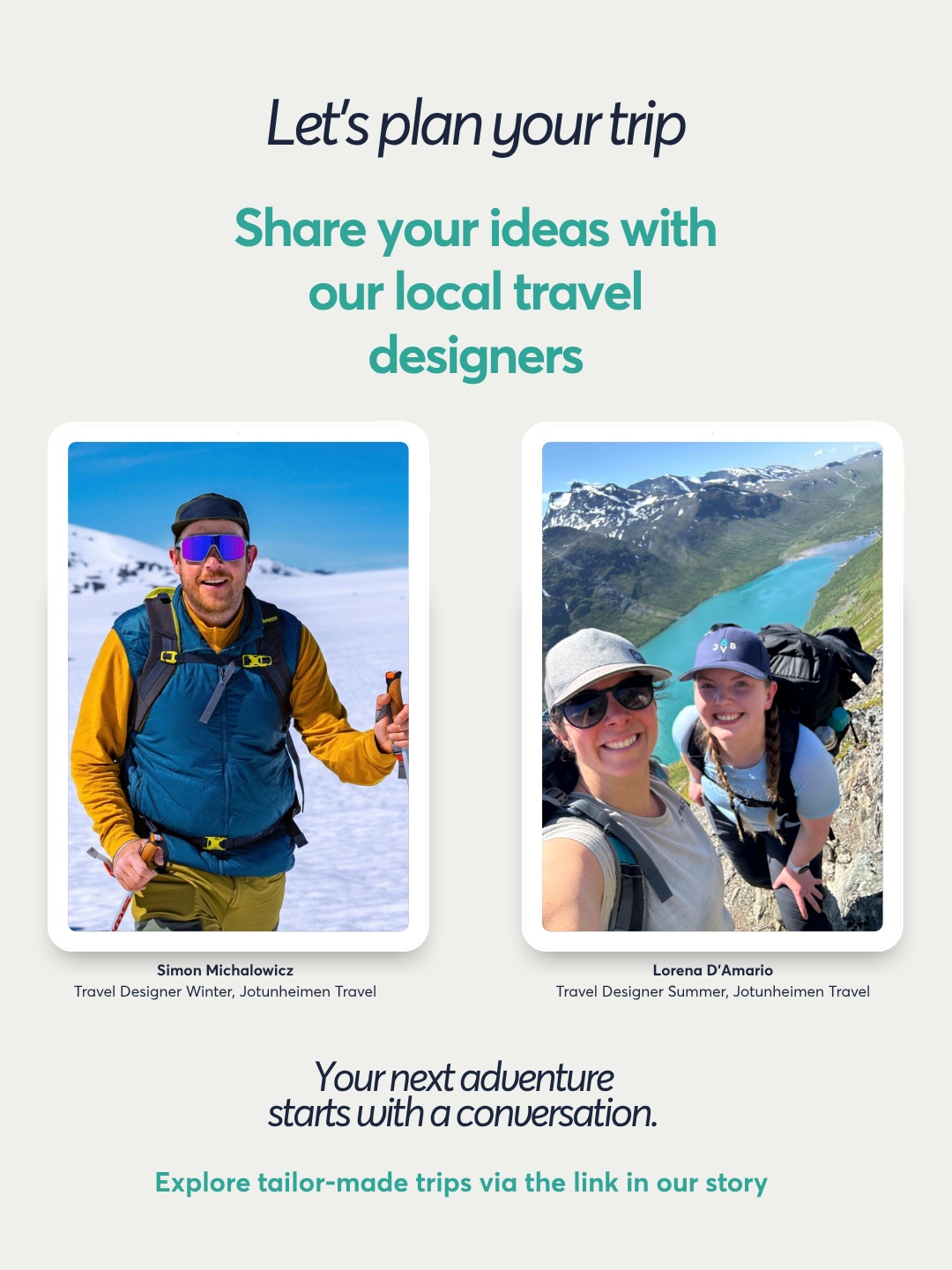 Your plans. Your pace. Your Norway. 🏔️
Found a trip you love, but want to make a few changes? Add extra nights, combine two packages within the same season, or plan around the time you have in Norway.
Let’s plan a trip that suits you. Our local travel designers help you explore Jotunheimen and Valdres, with routes, accommodation and transport arranged around your interests and the time you have.
Whether you want to adjust one of our packages or create a personalised itinerary, tell us what you have in mind 💬
Find out more about our tailor-made trips via the link in our story.
#JotunheimenTravel #Jotunheimen #Valdres #VisitNorway #TailorMadeTravel #ActiveHoliday